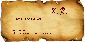 Kacz Roland névjegykártya