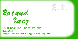 roland kacz business card